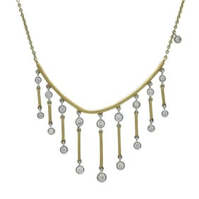 Meira T 14K Yellow Gold and White Gold Waterfall Diamond Pendant Necklace