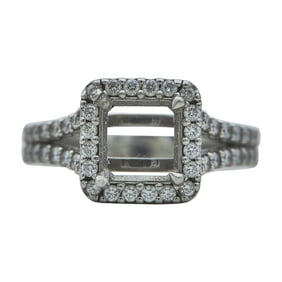 Platinum and Diamond Engagement Ring Setting with Split Shank