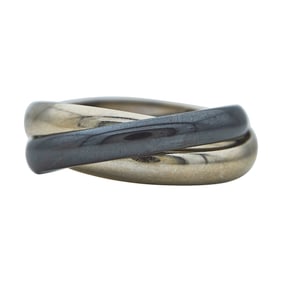 Cartier Trinity 18K White Gold and Black Ceramic Band Ring