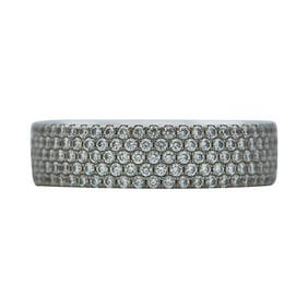 Tiffany & Co. Metro 18K White Gold and Pave Diamond Band Ring