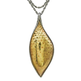 John Hardy Sterling Silver and Textured 22K Yellow Gold Pendant Necklace