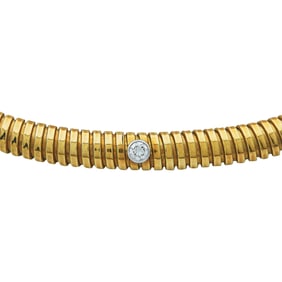 Paloma Picasso for Tiffany & Co. 18K Yellow Gold Tubogas Diamond Collar Necklace