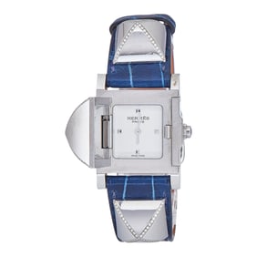 Hermès Medor Stainless Steel and Diamond Watch Ref. ME3.231, 2020