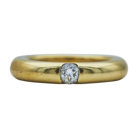 Cartier Ellipse 18K Yellow Gold and Diamond Band Ring