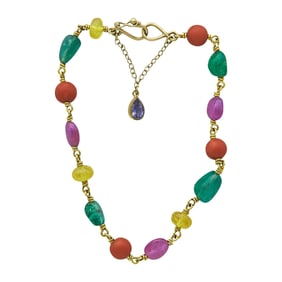 Attributed to Mallary Marks 18K Yellow Gold Multigem Bracelet