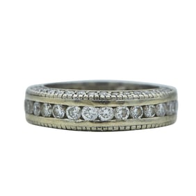 14K White Gold and Diamond Eternity Band Ring