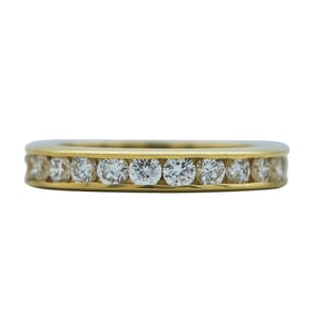 18K Yellow Gold and Round Brilliant Cut Diamond Eternity Band