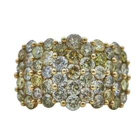 14K Yellow Gold Yellow Diamond and Colorless Diamond Band Ring
