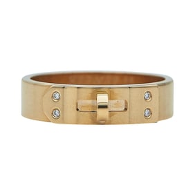 Hermès Kelly 18K Yellow Gold and Diamond Buckle Band Ring