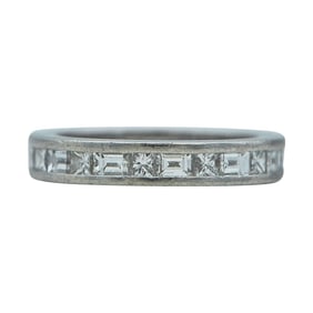 Platinum and Baguette Cut Diamond Eternity Band Ring