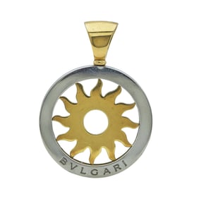 Bvlgari Bulgari Tondo Sun 18K Yellow Gold and Stainless Steel Pendant