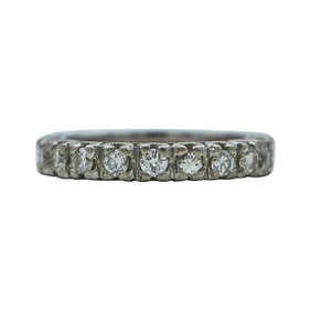 18K White Gold and Round Brilliant Cut Diamond Eternity Band Ring