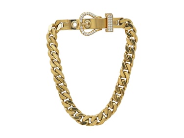 Hermès 18K Rose Gold and Diamond Buckle Bracelet