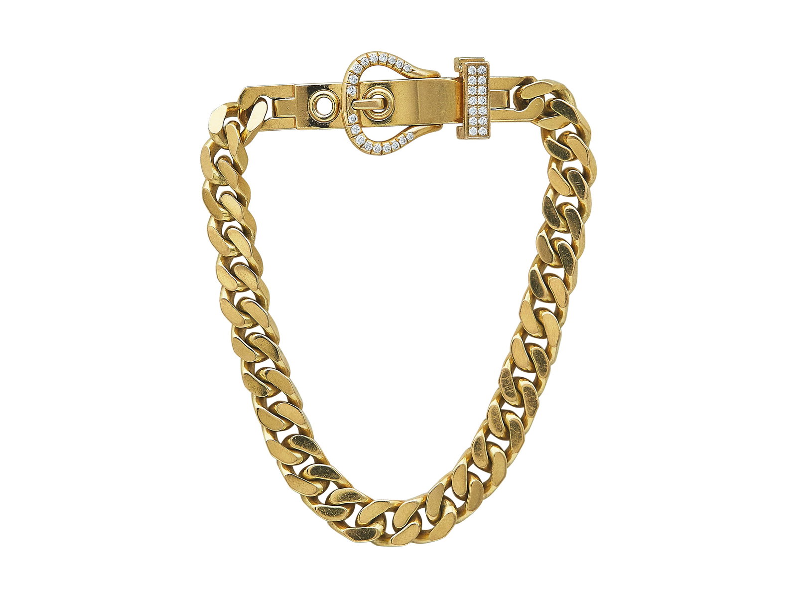 Hermès 18K Rose Gold and Diamond Buckle Bracelet (1 of 4)