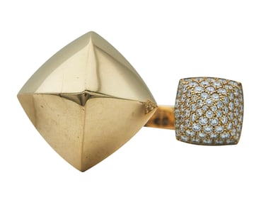 Hermès Collier de Chien Rock 18K Rose Gold and Diamond Ring