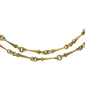 Paul Flato 18K Yellow Gold Nail Link Chain Necklace