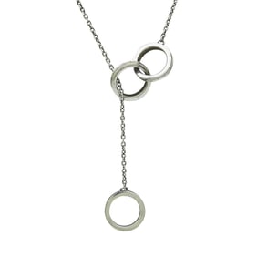 Tiffany & Co. 1837 Sterling Silver Triple Interlocking Circles Lariat Necklace