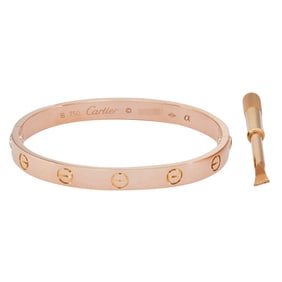 Cartier Love 18K Rose Gold Bangle Bracelet, size 16