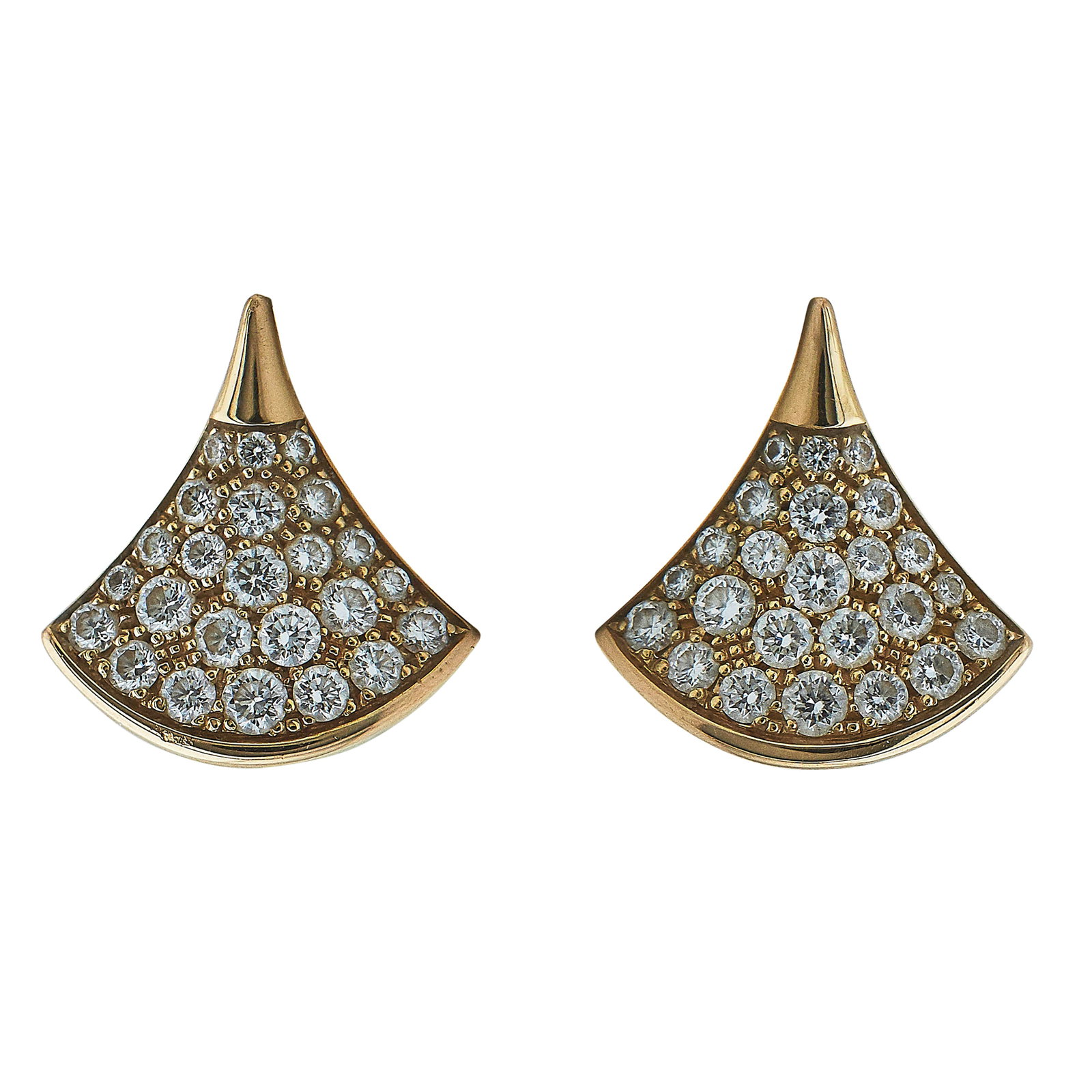 Bulgari Divas' Dream 18K Rose Gold and Diamond Pave Earrings (1 of 3)