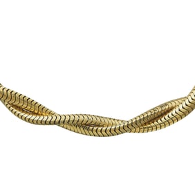 14K Yellow Gold Double-Strand Snake Chain With Ruby Box Clasp Necklace