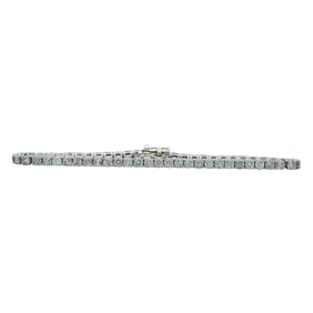 18K White Gold Diamond approx. 4.06 ctw Tennis Bracelet