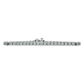 14K White Gold Diamond approx. 3.15 ctw Tennis Bracelet