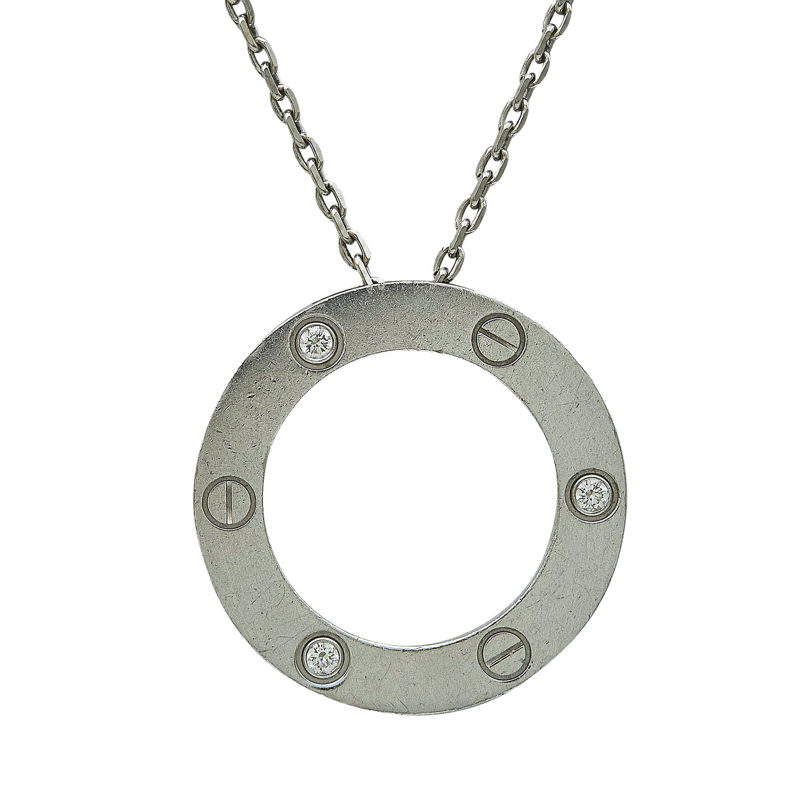 18K White Gold and Diamond Circle Pendant (1 of 5)