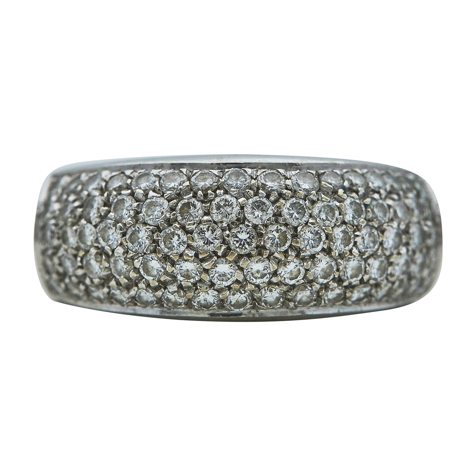 18K White Gold Five Row Pave-Set Diamond Ring (1 of 3)