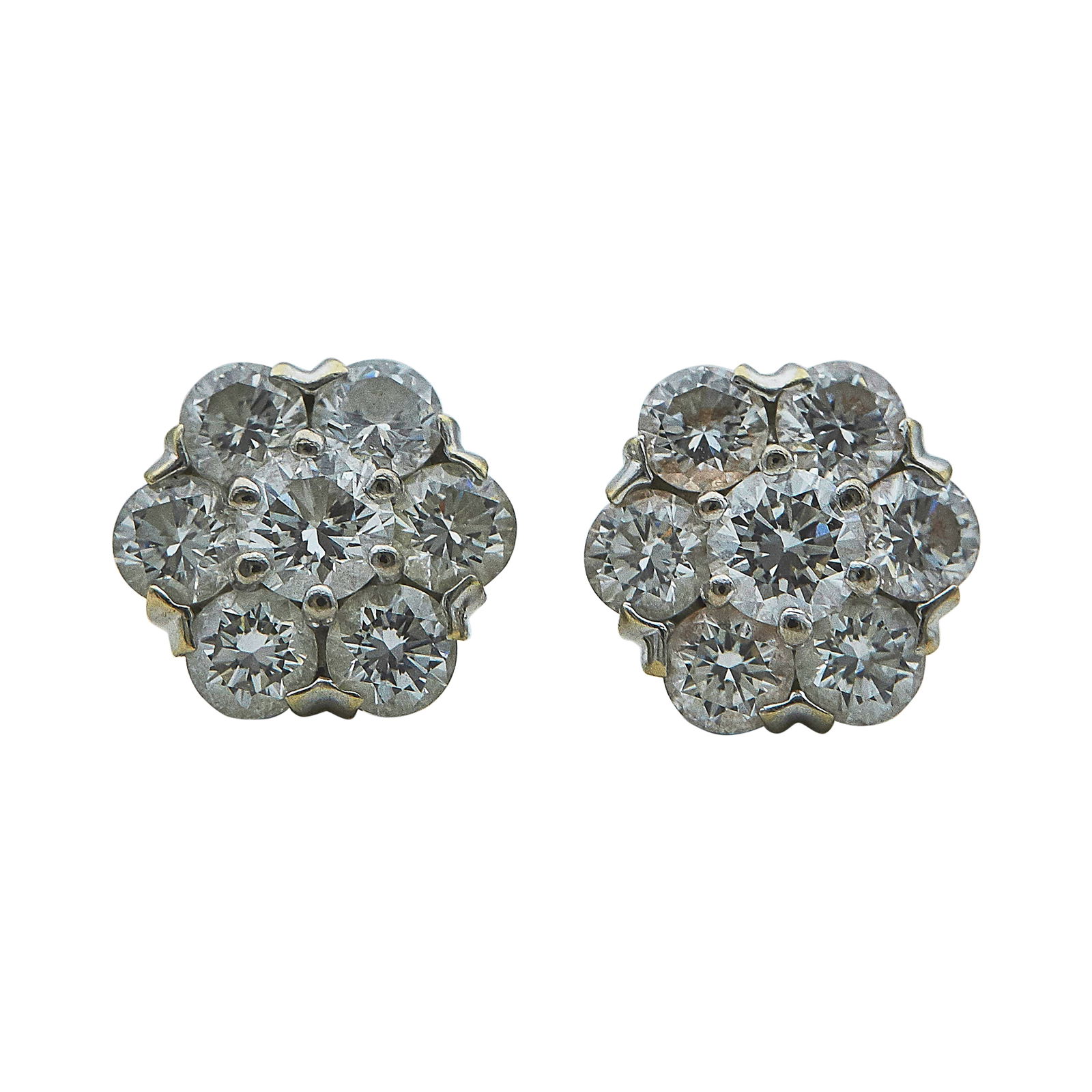 Van Cleef & Arpels Fleurette 18K White Gold Diamond Earrings (1 of 4)