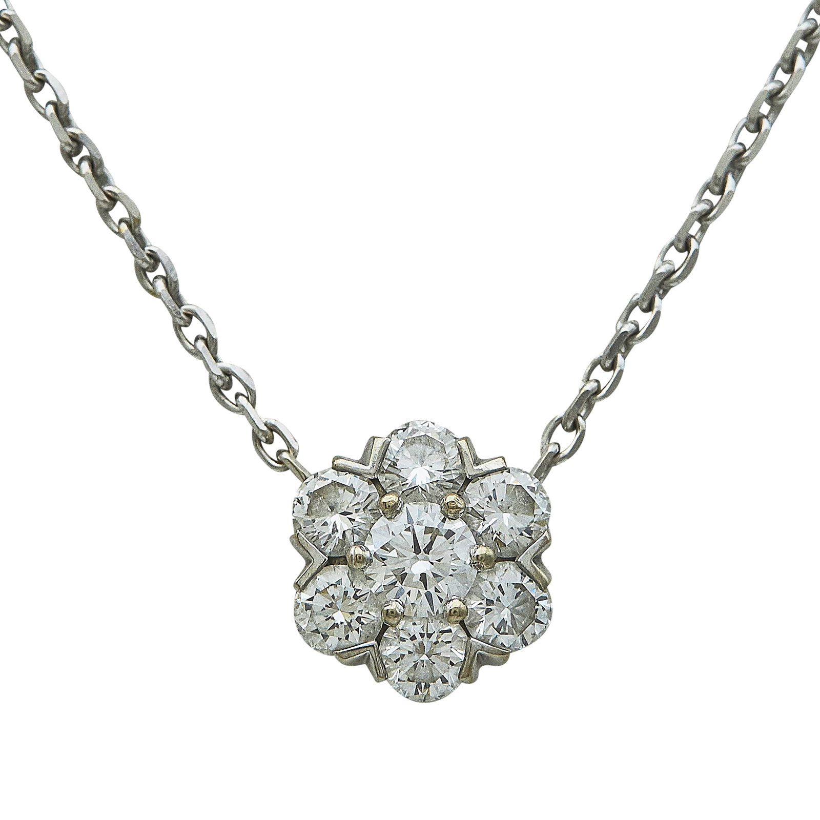 Van Cleef & Arpels Fleurette 18K White Gold Diamond Pendant Necklace (1 of 4)
