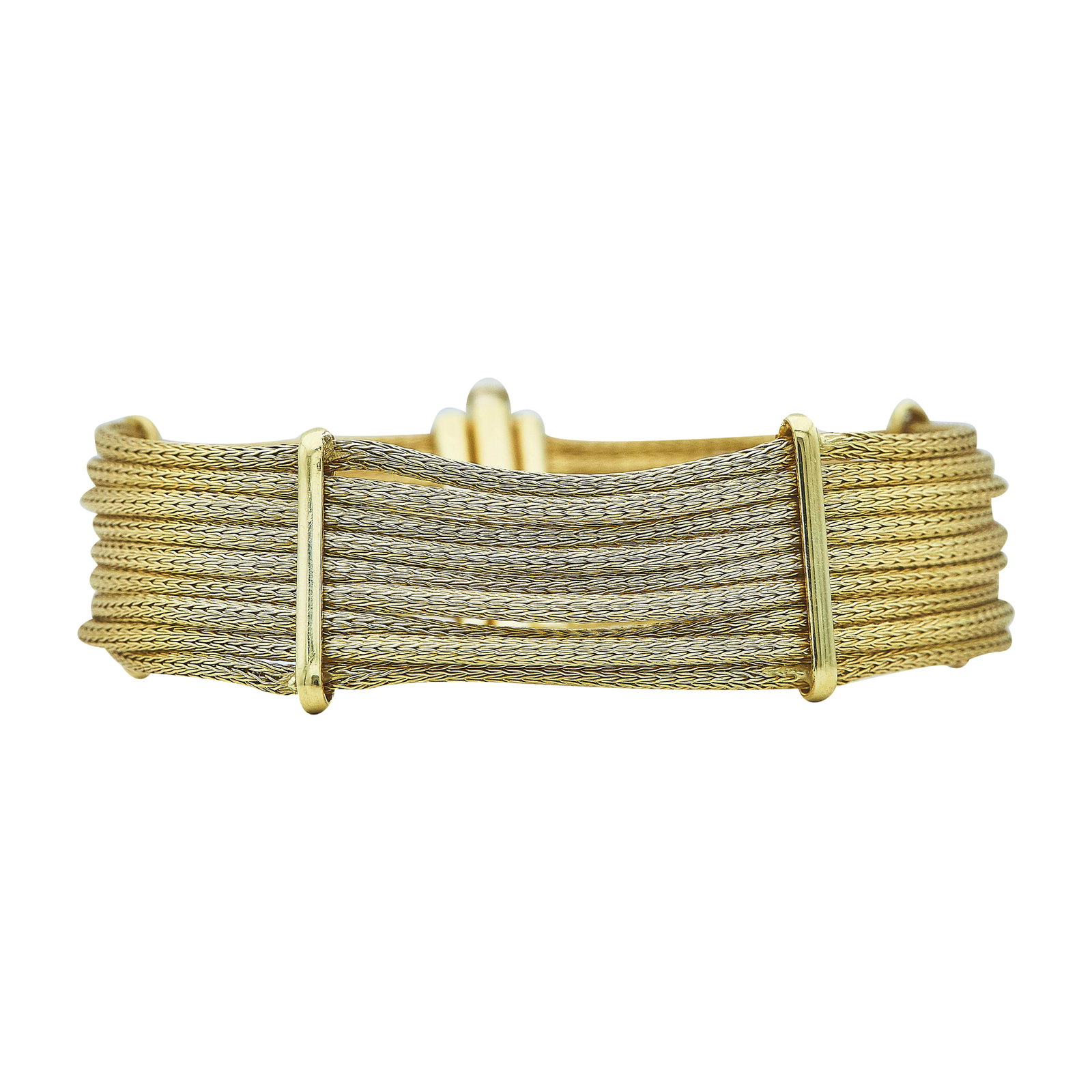 18K Yellow Gold Woven Nine-Strand Bracelet (1 of 3)