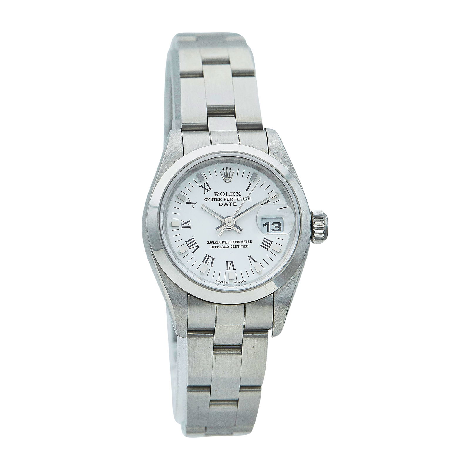 Rolex Datejust Stainless Steel Watch Ref. 79160, 2001: BRAND: Rolex; STYLE: Datejust; REF. #: 79160; CONDITION: Pre-owned, Very Good; YEAR: 2001; ADDITIONAL COMMENTS: A serial, Case back sticker intact, Scratches throughout watch, Accompanied by papers,