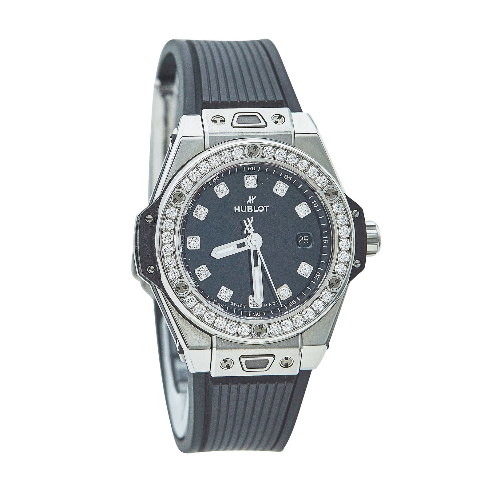 Hublot Big Bang Stainless Steel Watch Ref. 1595067, circa 2022: BRAND: Hublot; STYLE: Big Bang; REF. #: 1595067; CONDITION: Pre-owned, Very Good; YEAR: Circa 2022; ADDITIONAL COMMENTS: Very small mark on crystal near 6 o'clock marker, Accompanied by invoice dated