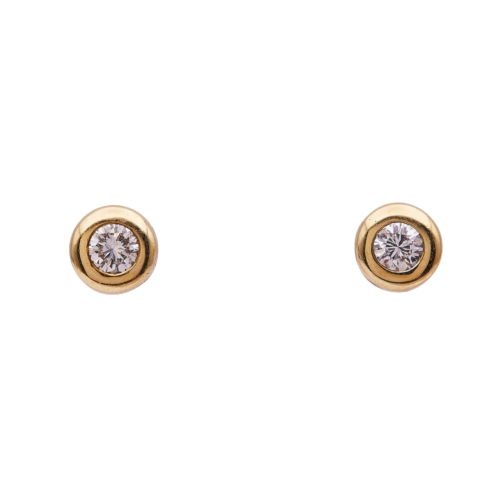 18K Yellow Gold and Diamond Stud Earrings (1 of 3)