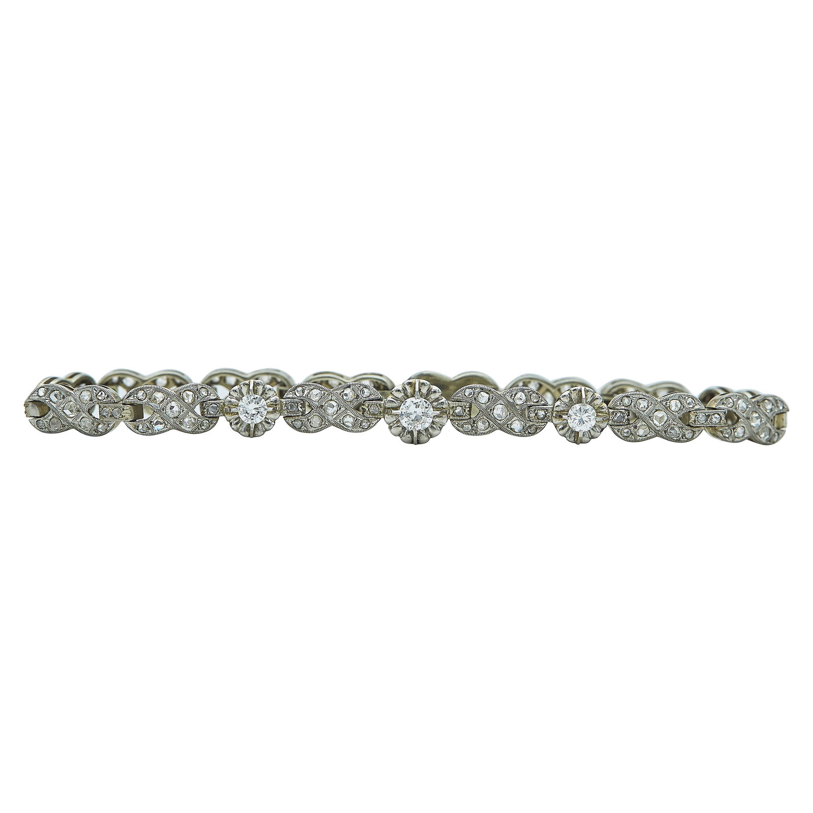 18K White Gold And Diamond Infinity Link Tennis Bracelet (1 of 2)