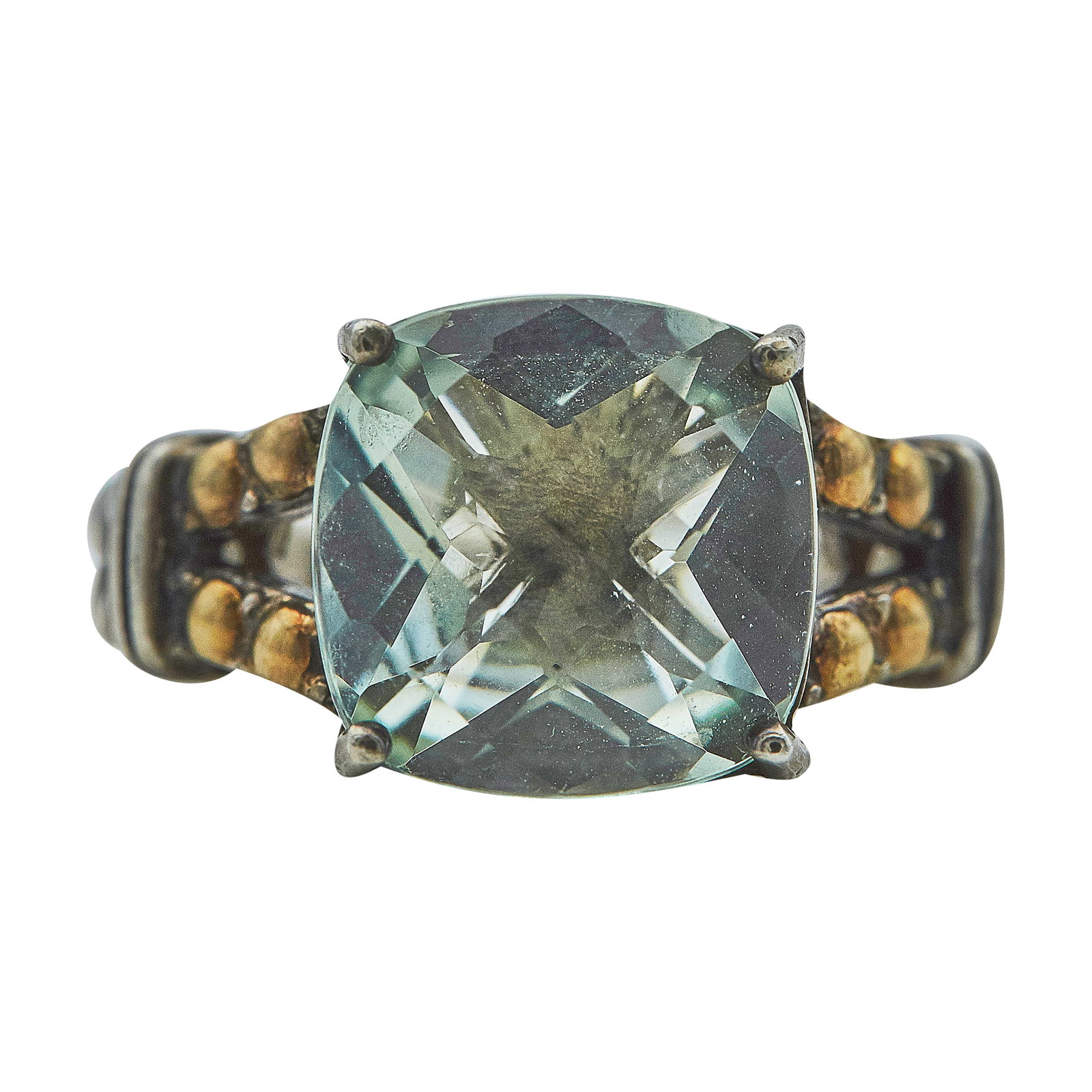 EFFY Silver and 14K Yellow Gold Prasiolite Cocktail Ring (1 of 4)