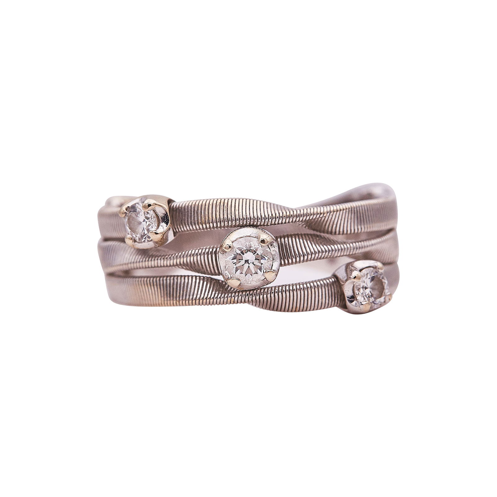 Marco Bicego 18K White Gold and Diamond Band Ring (1 of 4)