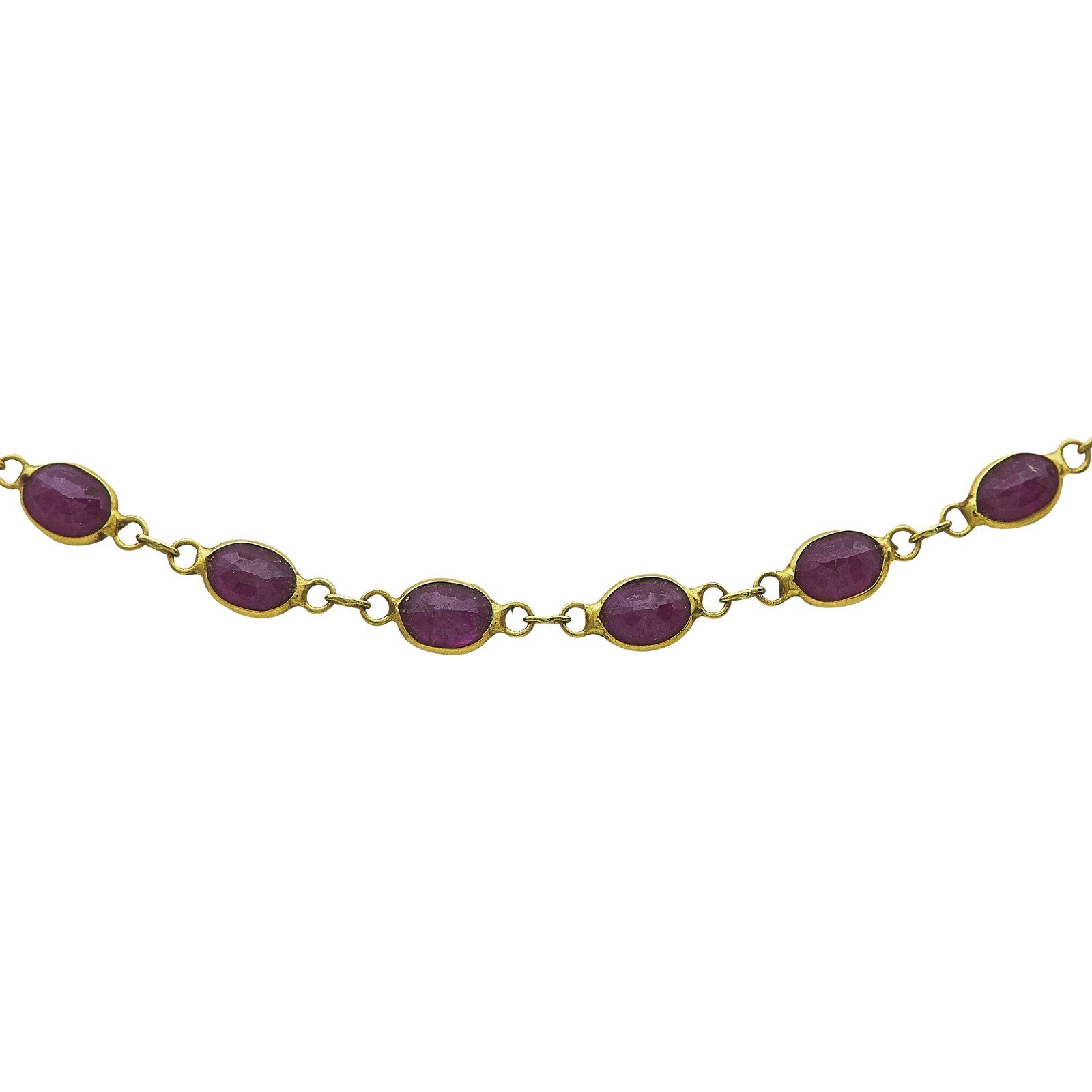 18K Yellow Gold and Ruby Choker Necklace (1 of 4)
