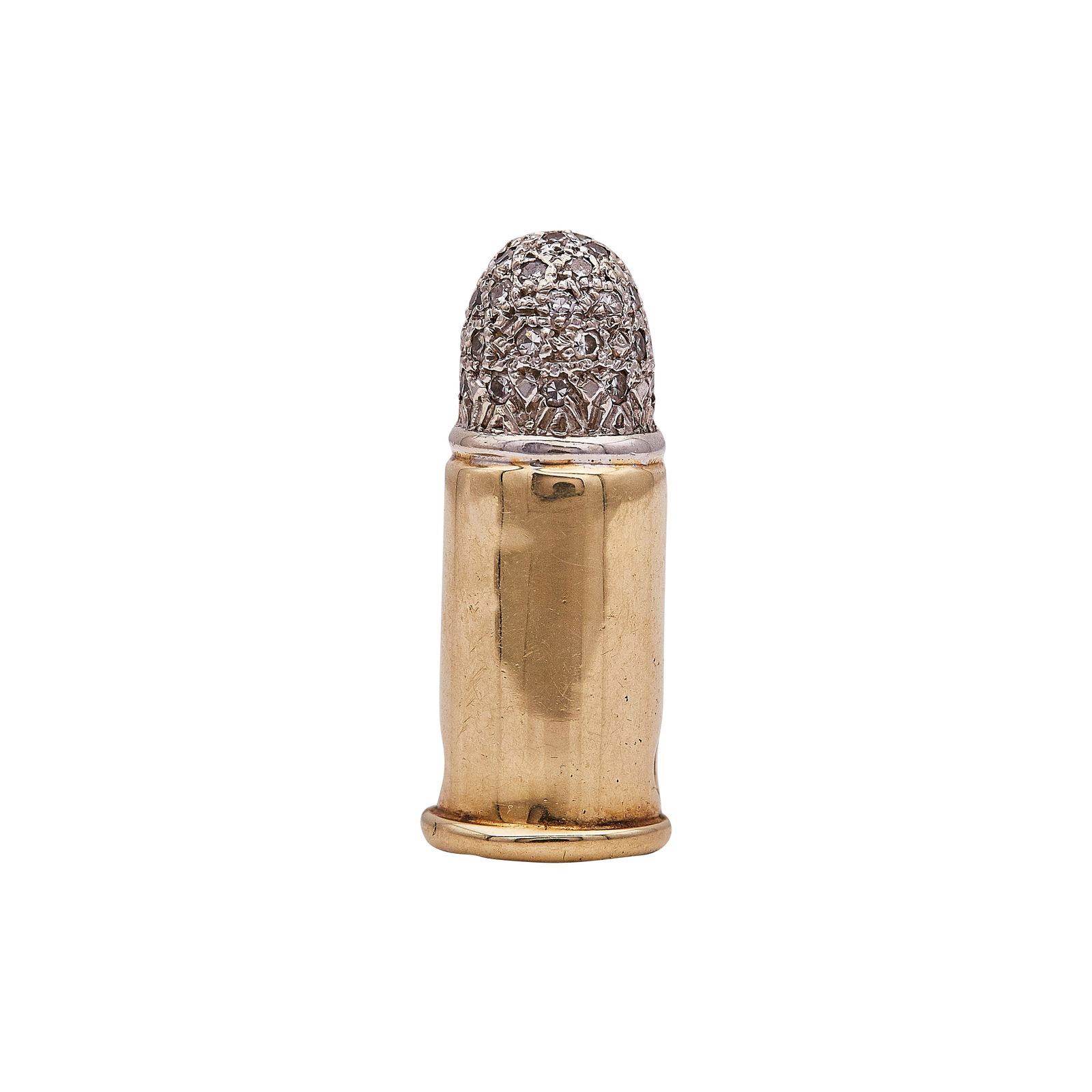 14K Yellow Gold Pave Diamond Bullet Pendant (1 of 4)