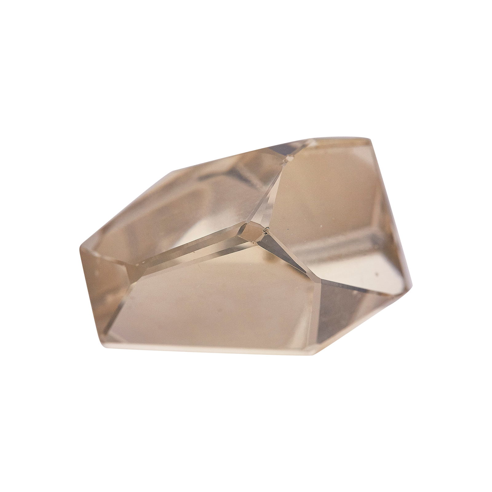 Diane Von Furstenberg For H. Stern 18K Yellow Gold And Rock Crystal Quartz Geometric Power Ring: BRAND: H. Stern; METAL: 18K Yellow Gold; GEMSTONES: Rock crystal quartz measuring approx. 1 inch by 1/2 inch, height approx. 5/8 inch; stone has some chips and abrasions; STAMPED: maker's mark, 750, S