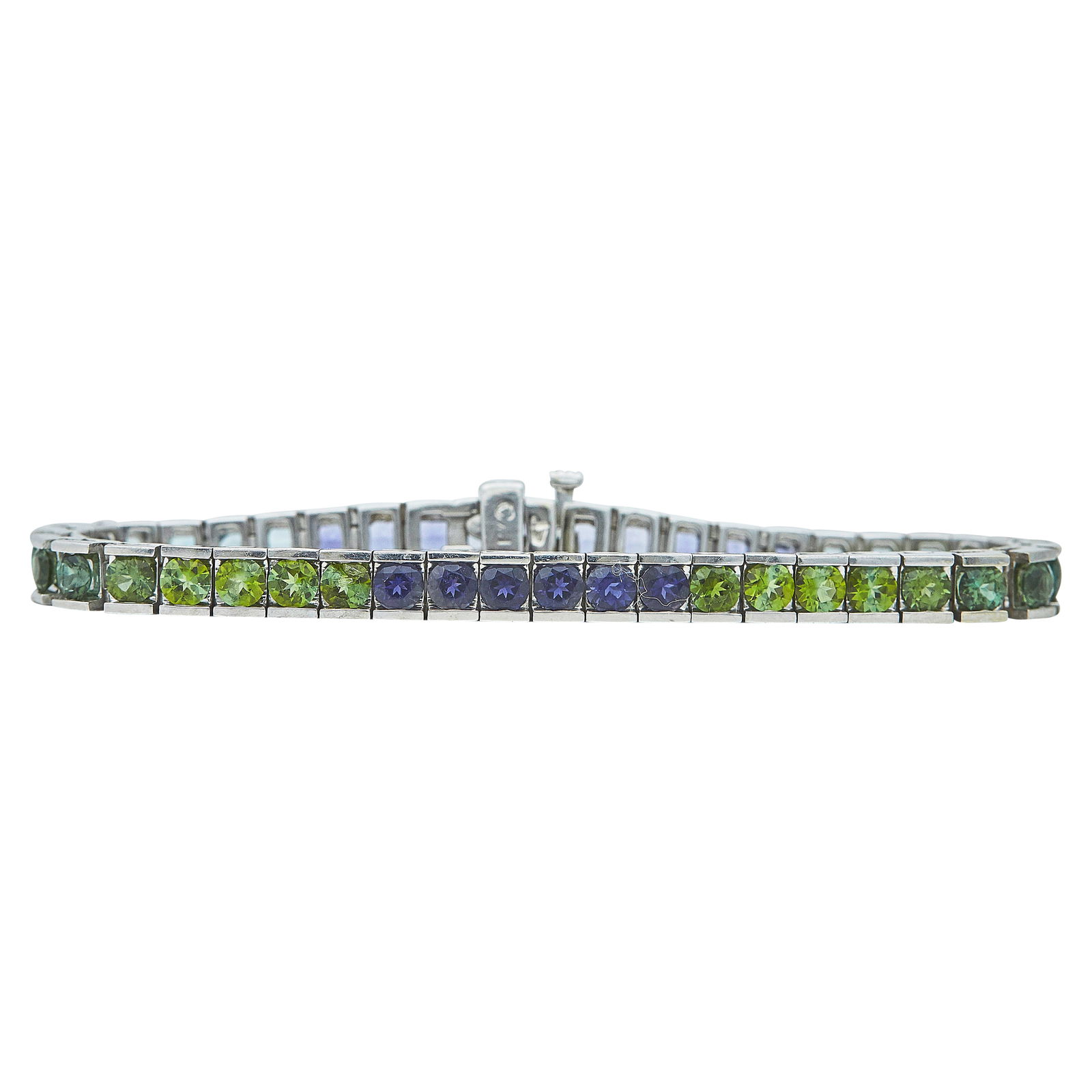 14K White Gold Multi-Gemstone Bracelet (1 of 4)
