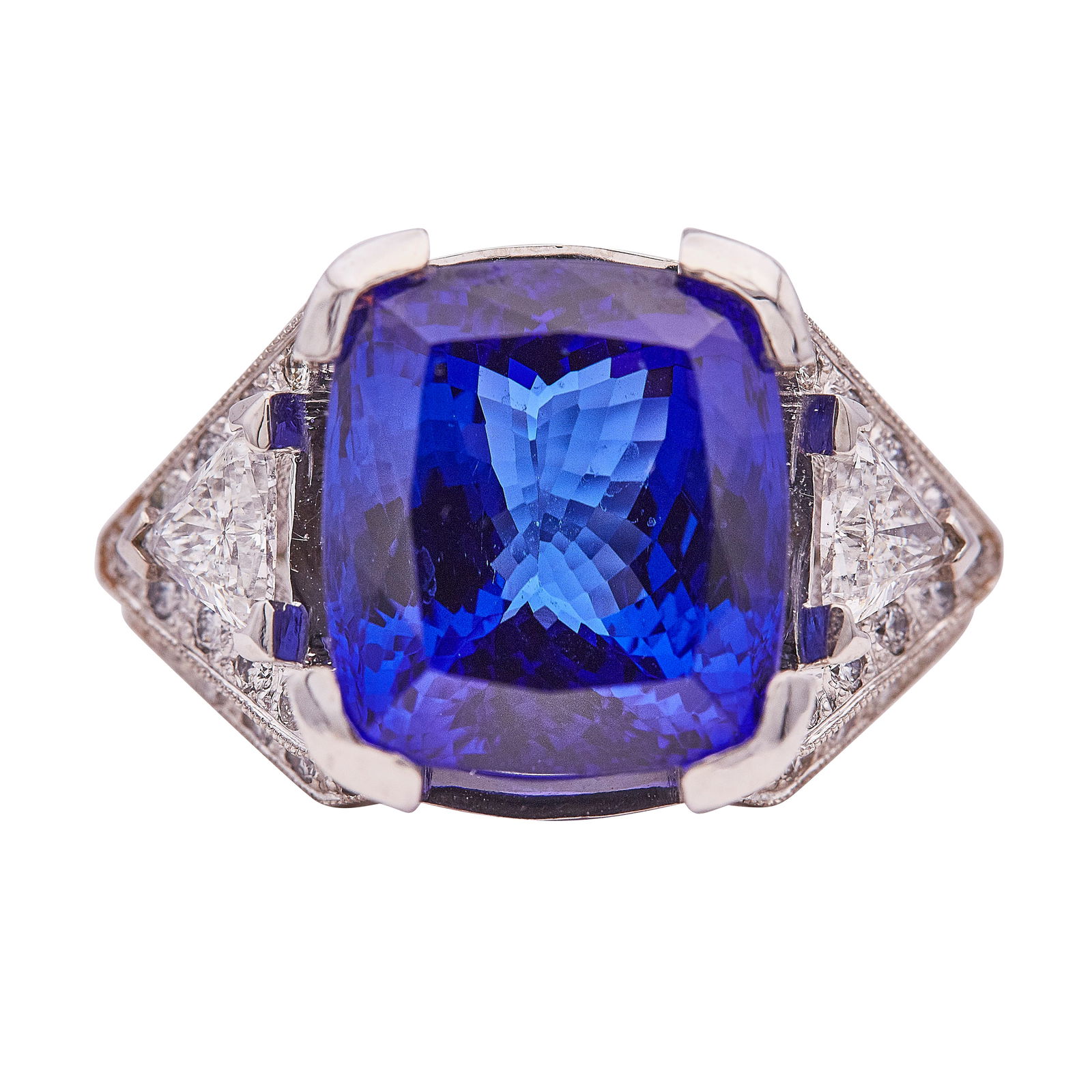 18K White Gold Tanzanite and Diamond Cocktail Ring (1 of 3)