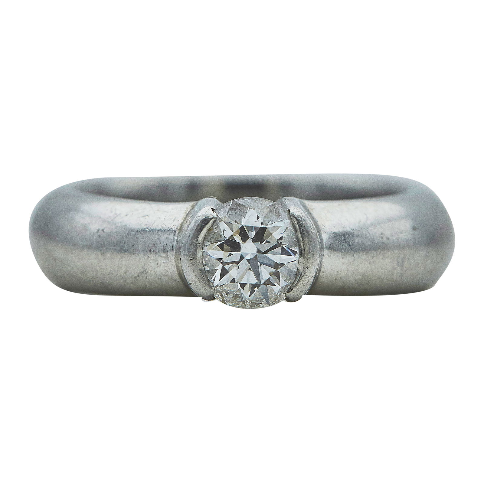 Tiffany & Co. Platinum and Diamond Solitaire Band Ring (1 of 9)