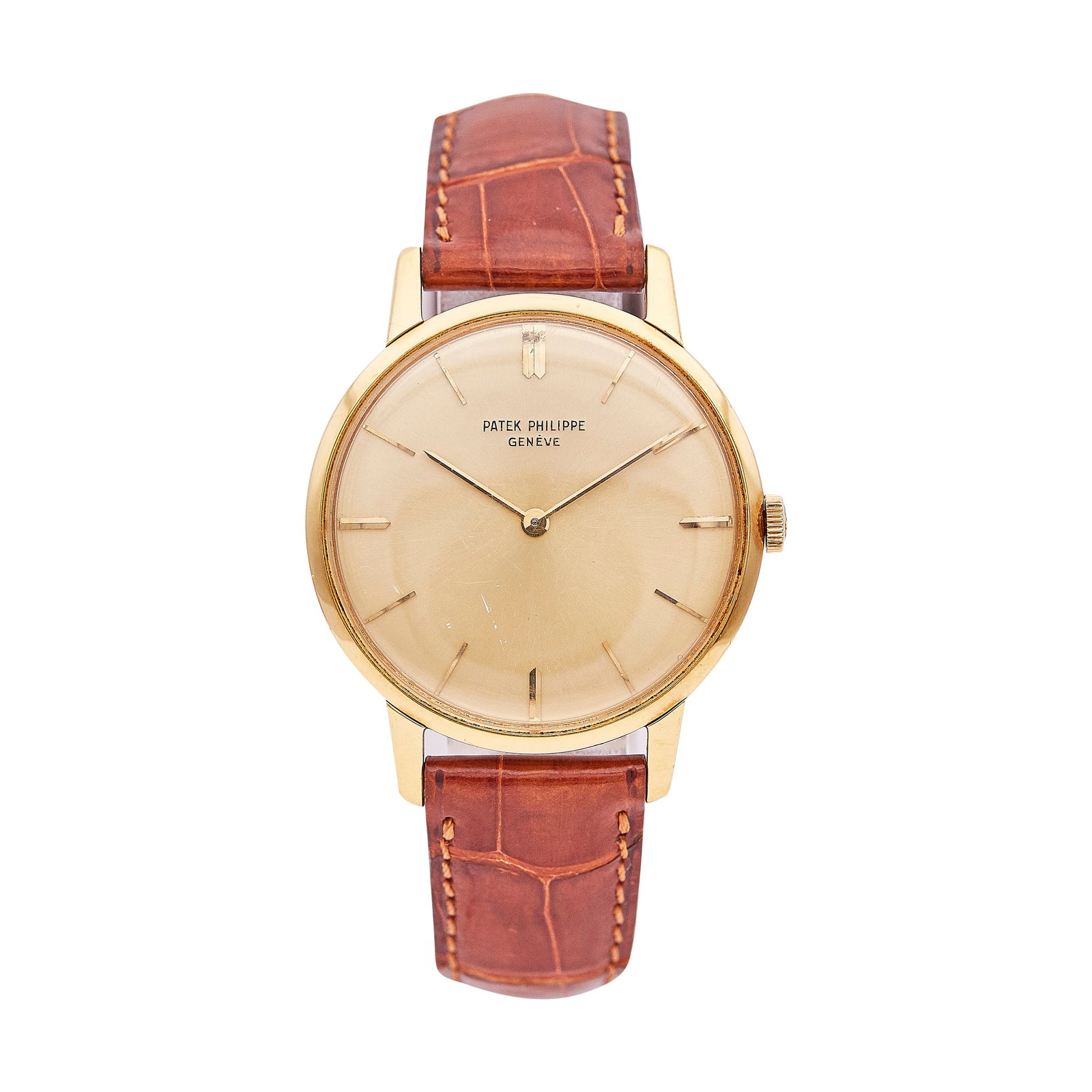 Patek Philippe 18K Yellow Gold Watch Ref. unknown, circa 2000: BRAND: Patek Philippe; STYLE: .; REF. #: .; CONDITION: Pre-owned, Very Good; YEAR: Circa 2000; ADDITIONAL COMMENTS: Light scratches throughout acrylic crystal, Light scratches throughout watch, Wear t