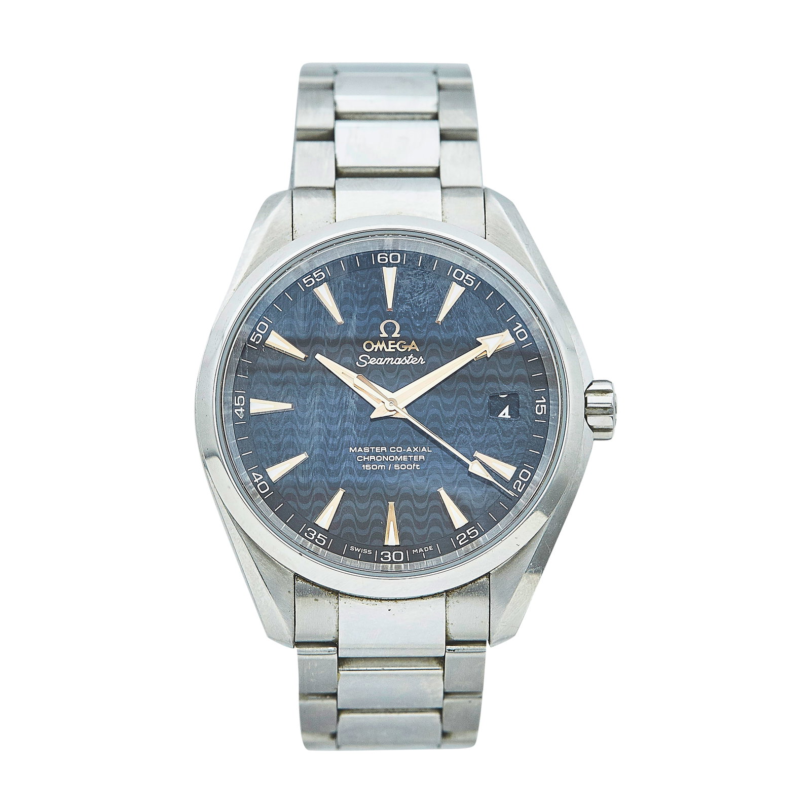 Omega Seamaster Aqua Terra Stainless Steel Watch Ref. 23110422101006, circa 2020: BRAND: Omega; STYLE: Seamaster Aqua Terra; REF. #: 23110422101006; CONDITION: Pre-owned, Very Good; YEAR: Circa 2020; ADDITIONAL COMMENTS: Light scratches throughout watch, Small indentations on lugs,