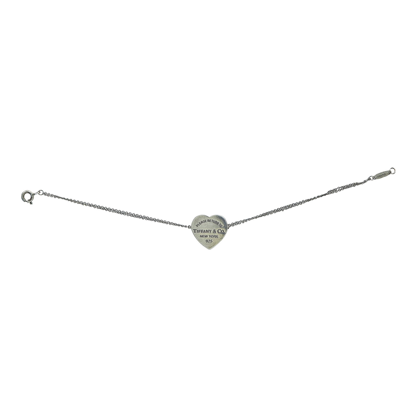 Tiffany & Co. Return To Tiffany Sterling Silver Heart Bracelet: BRAND: Tiffany & Co.; COLLECTION: Return To Tiffany; METAL: Silver; STAMPED: © Tiffany & Co., AG925; CONDITION: Pre-owned, Very Good; ITEM WEIGHT (GRAMS): 2.8 g; MEASUREMENTS: Bracelet 6 1/2 inches l