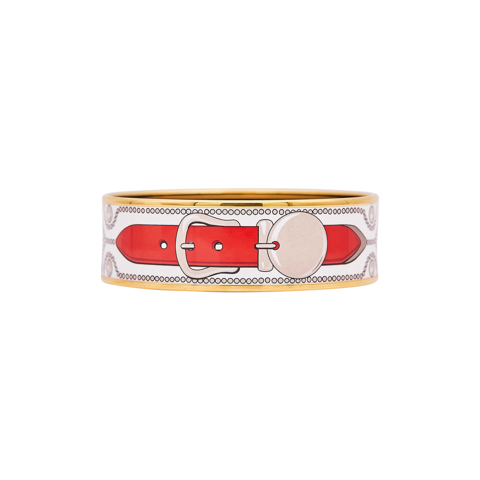 Hermès Base Metal and Enamel Bangle Bracelet (1 of 4)