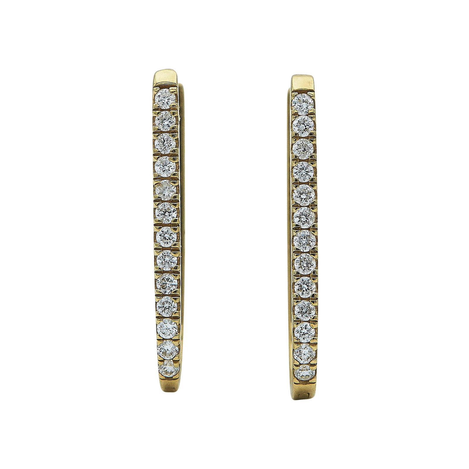 Foundrae 18K Yellow Gold and Diamond Hoop Earrings (1 of 3)
