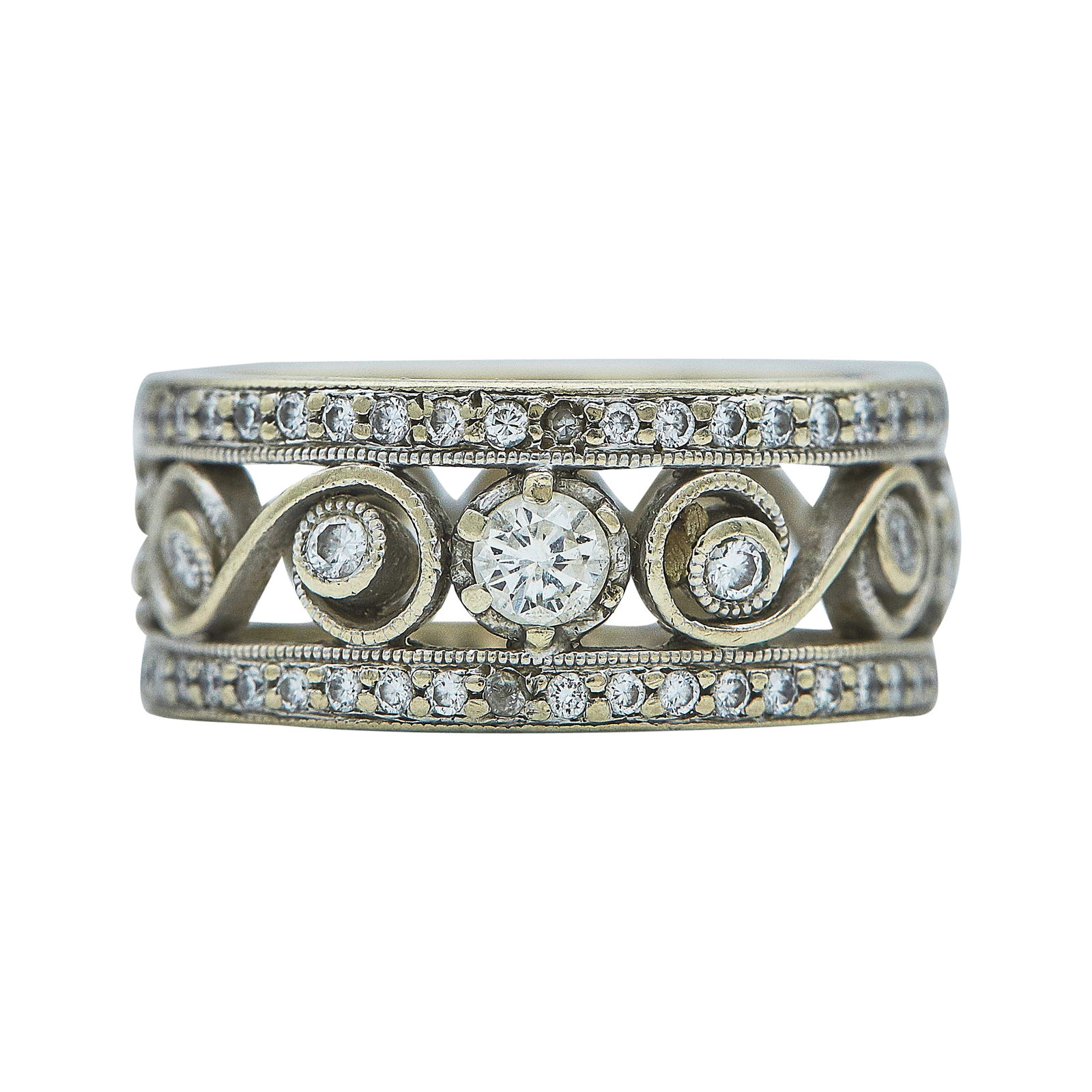 18K White Gold and Diamond Band Ring (1 of 2)