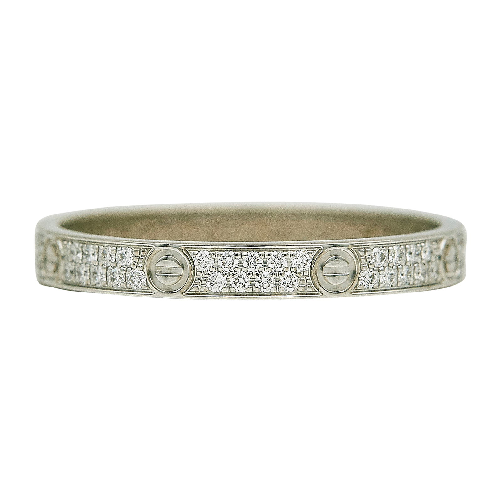 Cartier Love 18K White Gold Diamond Band Ring (1 of 5)